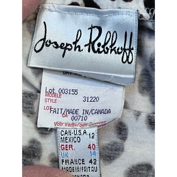 Joseph Ribkoff Women's Size 12 Brown/White Leopard Print Knee Length Dress 31220 - Picture 2 of 8